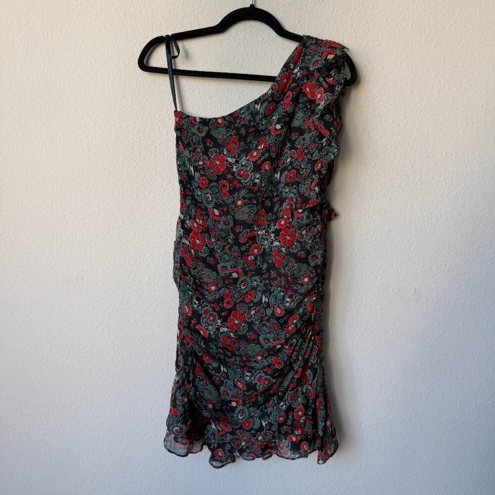 Veronica Beard Ballard Floral One Shoulder Mini Dress Size 2 - Picture 3 of 7